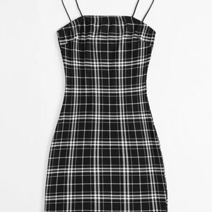 Black and White Plaid Women's Dress